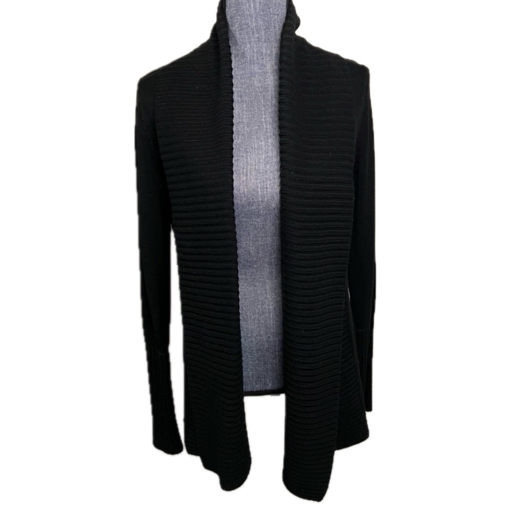 Women's Black Shaw Collar Cardigan Sweater
